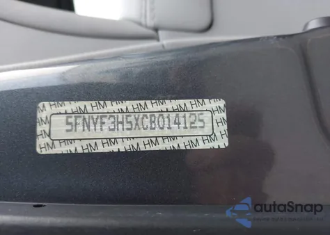 2012 Honda Pilot Ex-L из США, поврежденный, VIN 5FNYF3H5XCB014125